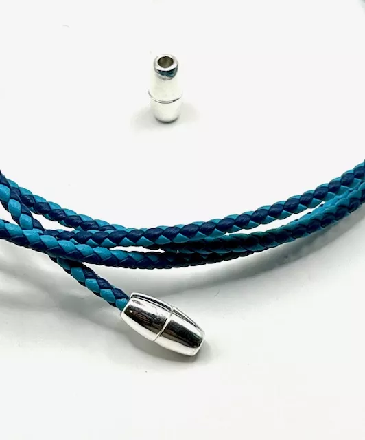 Fermoir olive en laiton argent vif 3mm