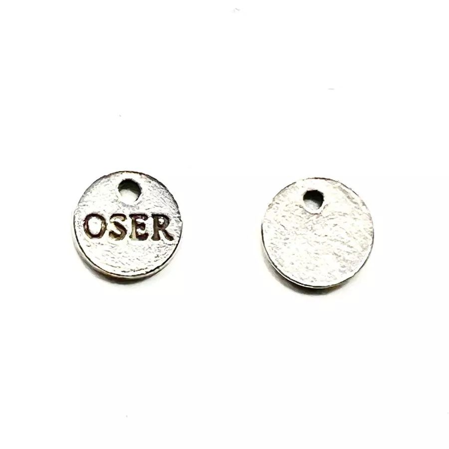 Pendant sequin OSER 9mm en étain