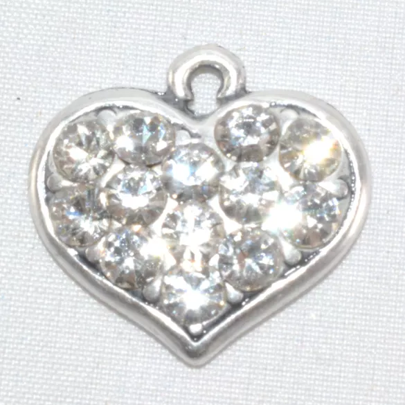3 Pendants  coeur avec strass