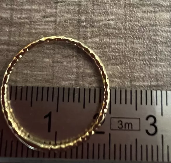 5Anneaux ciselés 20mm en laiton doré à l'or fin 24 carat 1 micron FR