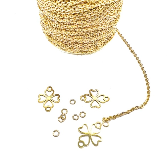 Intercalaire en Acier doré 20.3 x 14.9 mm