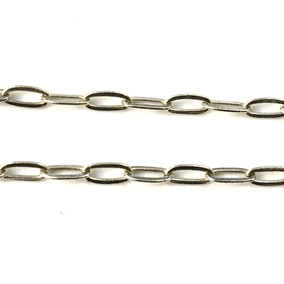 Chaine TROMBONE 8 x 3.6mm pl. argent vif 10 microns en FRANCE