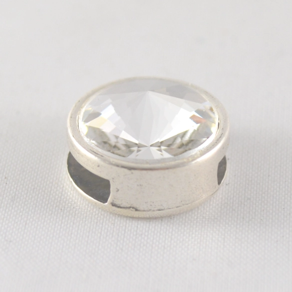 Passant 10mm pour cuir  avec  grand Swarovski 