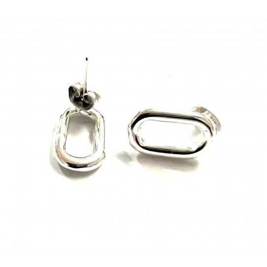 Boucles d'oreilles  clous ovale plaqus 10microns d'argent en France