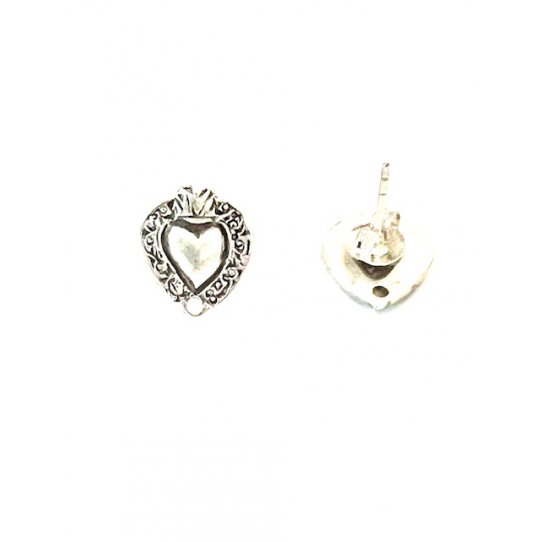 Petit coeur en boucles d'oreillles 13.5 x 11.5 mm