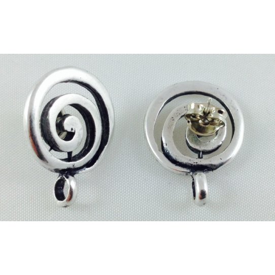 Stud earrings spiral pattern